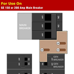 Generator Interlock Kit – Compatible with General Electric GE 150/200 Amp Main Breakers, 1 1/4 Inch Spacing