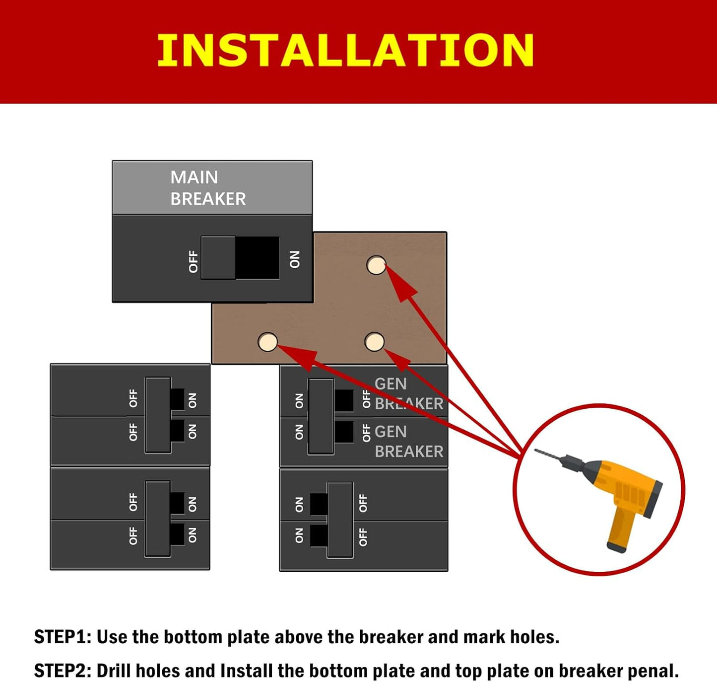 Generator Interlock Kit Compatible with Square D QO & Homeline Indoor or Outdoor 100 or 125 amp Panels