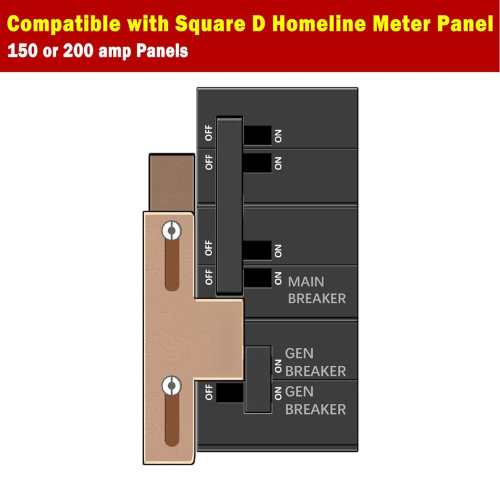 Generator Interlock Kit Compatible with Cutler Hammer & Square D Homeline Meter Main 150/200 Amp Breakers