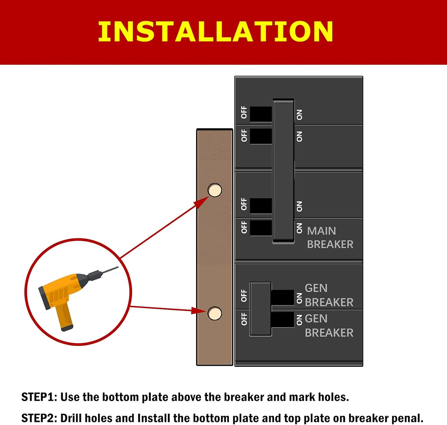 Generator Interlock Kit Compatible with Cutler Hammer & Square D Homeline Meter Main 150/200 Amp Breakers