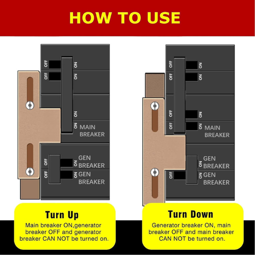 Generator Interlock Kit Compatible with Cutler Hammer & Square D Homeline Meter Main 150/200 Amp Breakers