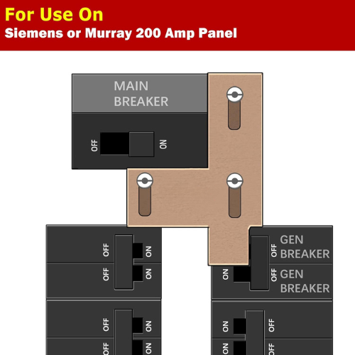 Generator Interlock Kit Compatible with Siemens or Murray 200 Amp Panel