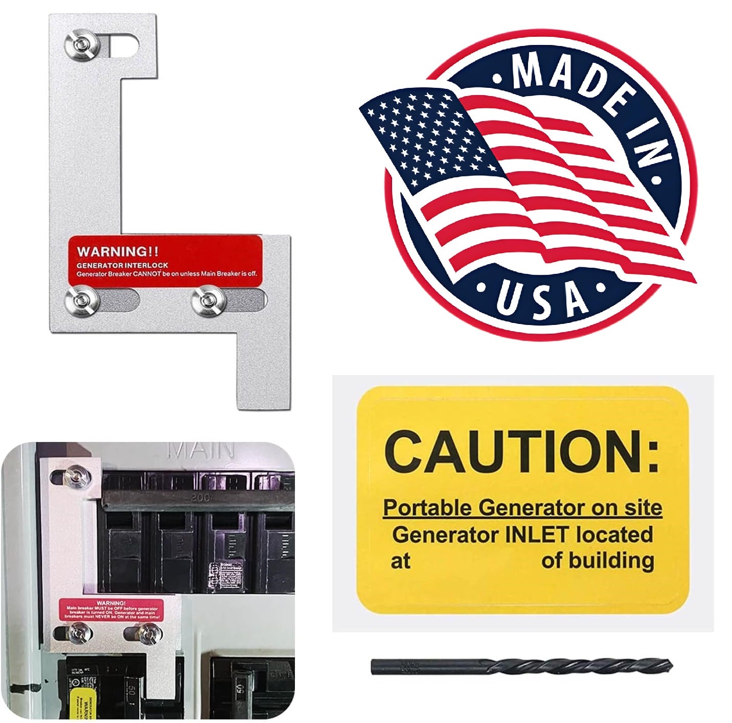 Generator Interlock Kit Compatible with ITE, Gould, Murray, Siemens, and Thomas and Betts, 150 or 200 amp panels