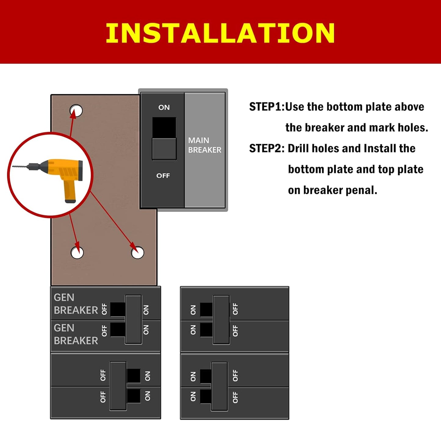 Generator Interlock Kit Compatible with ITE, Gould, Murray, Siemens, and Thomas and Betts, 150 or 200 amp panels