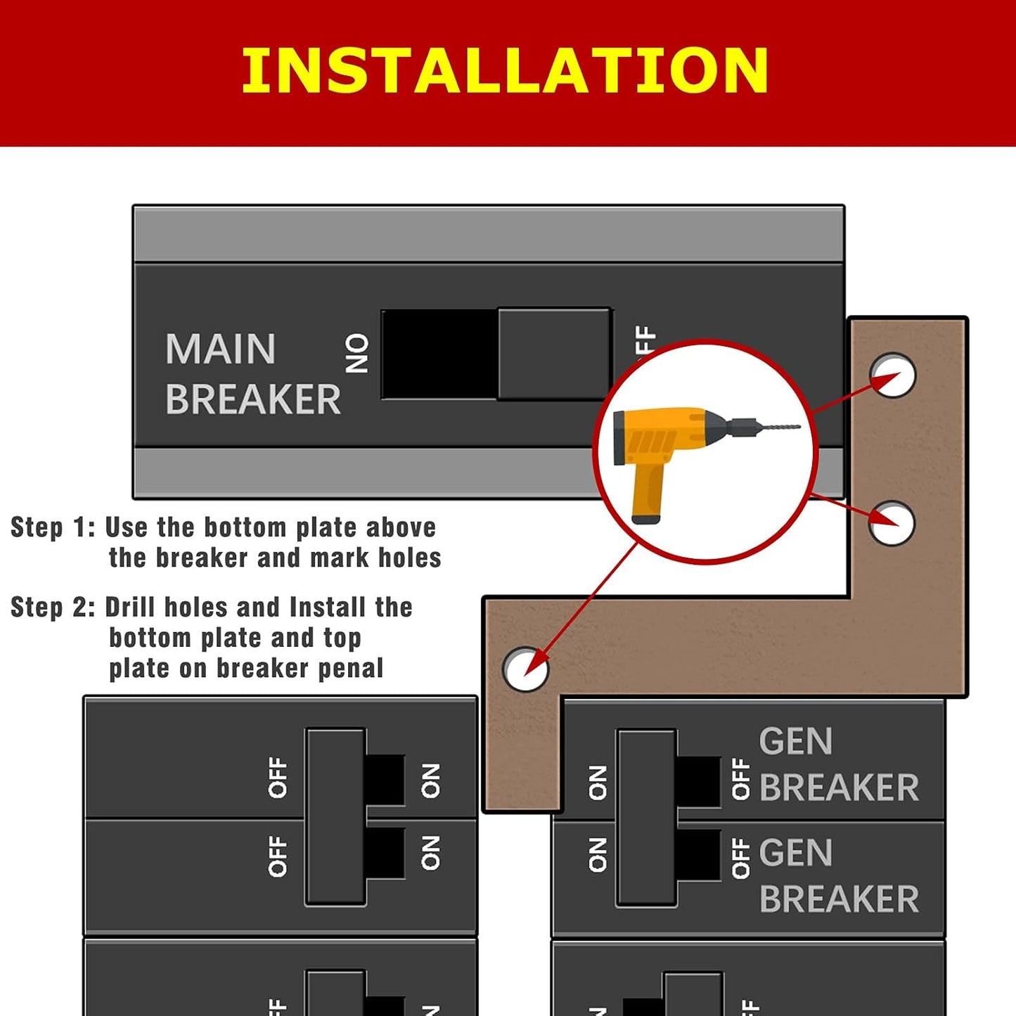 Generator Interlock Kit Compatible with Cutler Hammer for BR Series 150 and 200 amp Panels